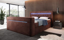 Boxspringbett Jupiter mit TV Lift, RGB und Stauraum - Luxusbetten24