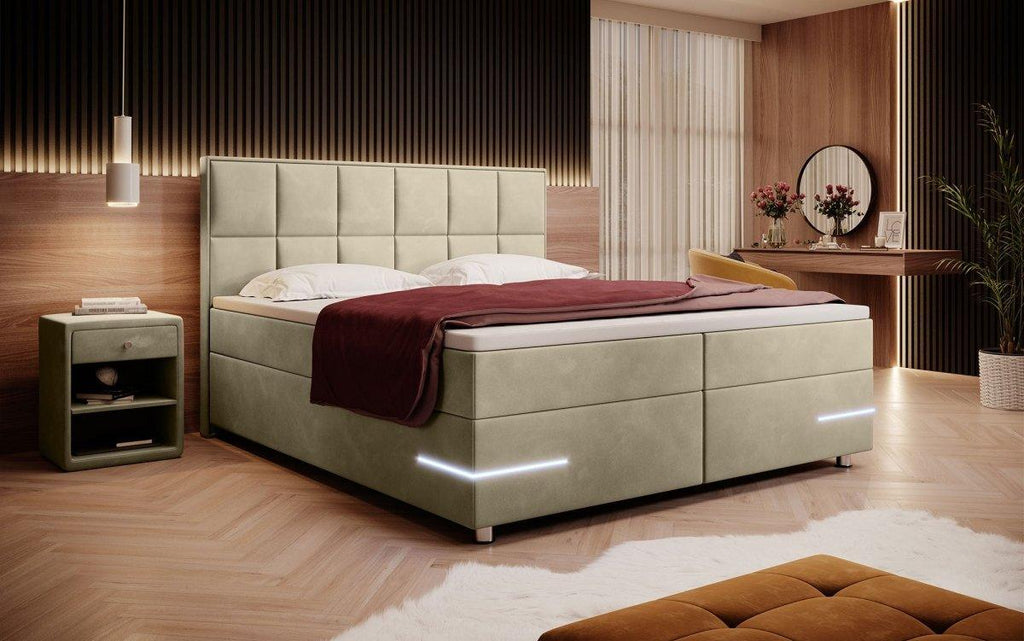 Boxspringbett Lea mit LED (Samt)
