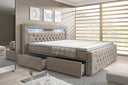 Boxspringbett Menzogna mit LED und Stauraum (2 Schubladen) - Luxusbetten24