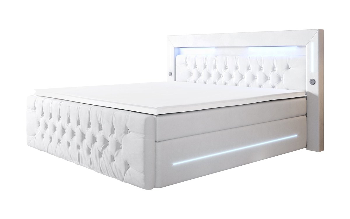 Boxspringbett Moonlight mit LED, USB und Stauraum - Luxusbetten24