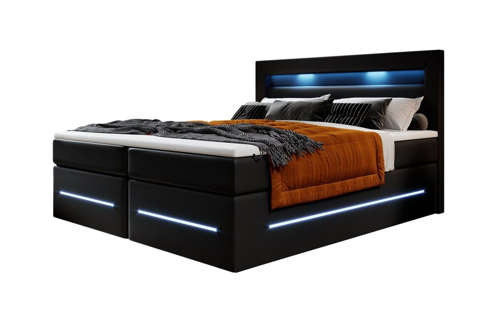 Boxspringbett Sevilla mit LED und Stauraum