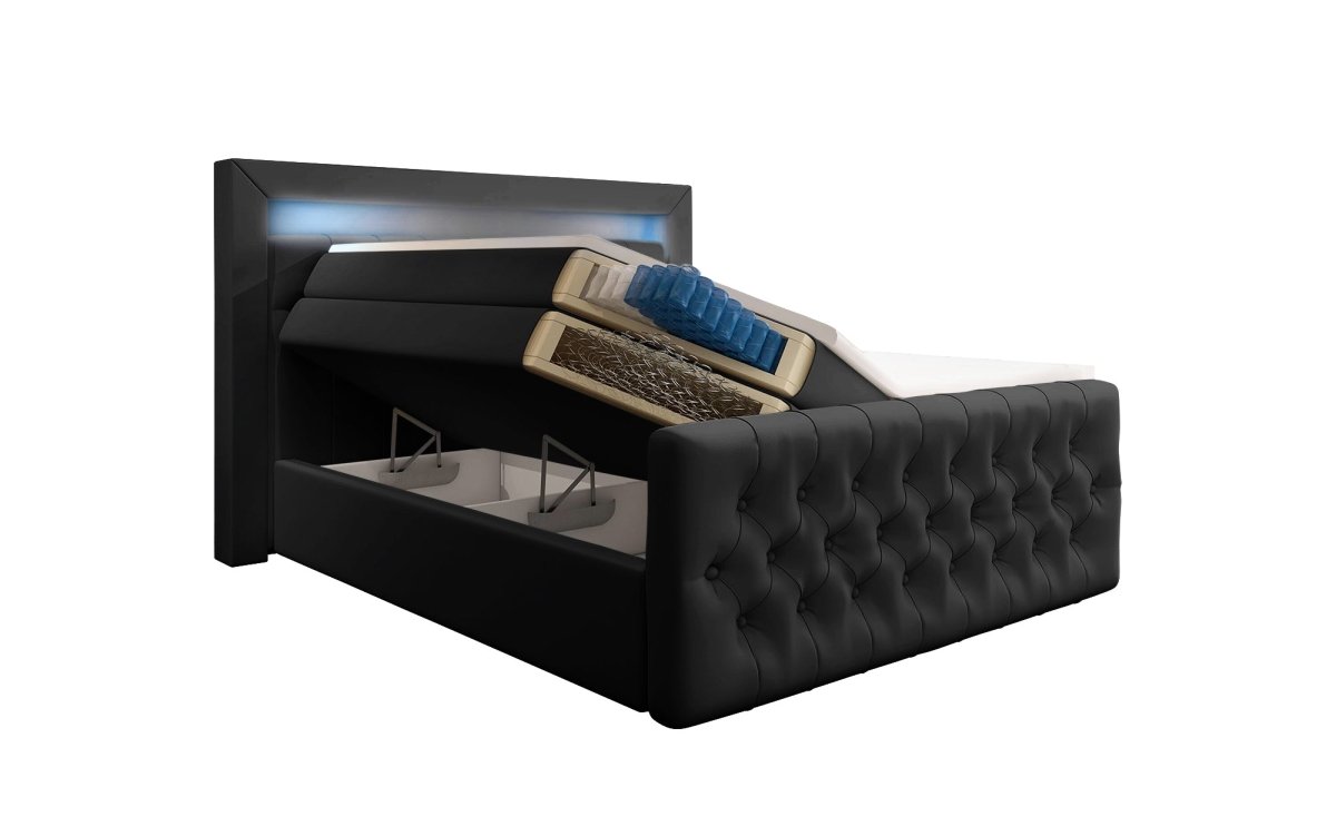 Boxspringbett Sonno mit RGB, USB und Stauraum - Luxusbetten24