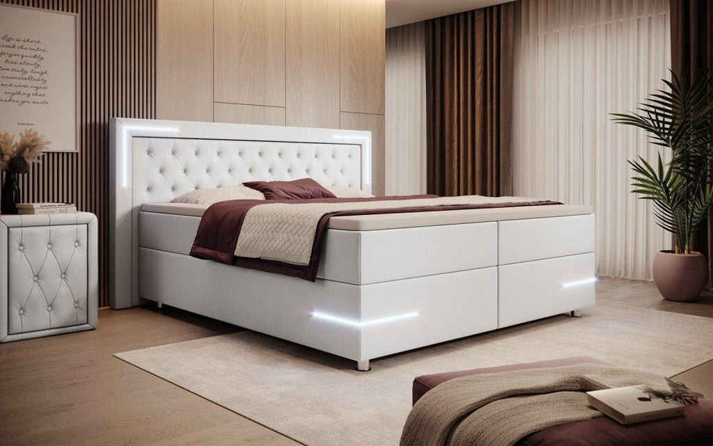 Boxspringbett Verona mit LED (Kunstleder)