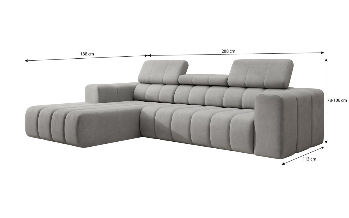 Designer Sofa Aurora Mini mit verstellbaren Kopfstützen - Luxusbetten24