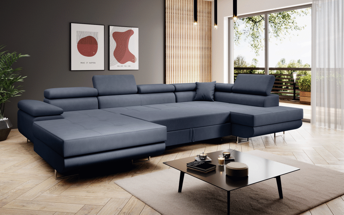 Designer Sofa Matera mit Schlaf - und Klappfunktion (Stoff) - Luxusbetten24