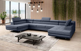 Designer Sofa Positano mit Schlaf- und Klappfunktion (Stoff) - Luxusbetten24