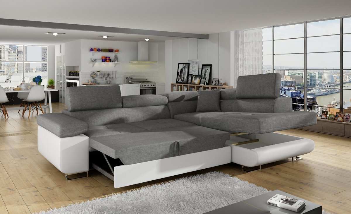 Designer Sofa Udine mit Schlaf- und Klappfunktion - Luxusbetten24