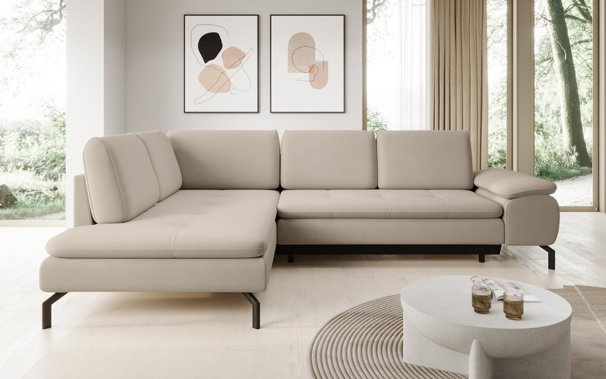 Designer Sofa Verila L mit Schlaf- und Klappfunktion - Luxusbetten24