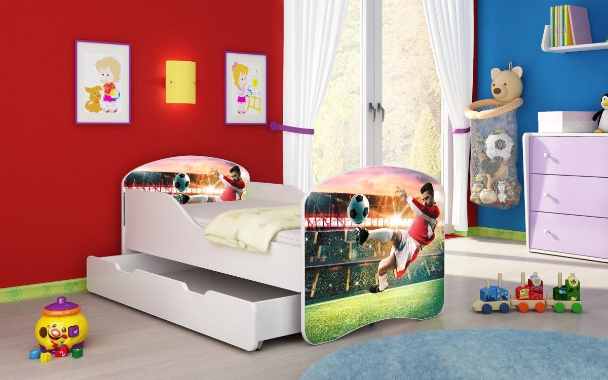 Kinderbett Luna mit Stauraum und verschiedenen Motiven - Luxusbetten24