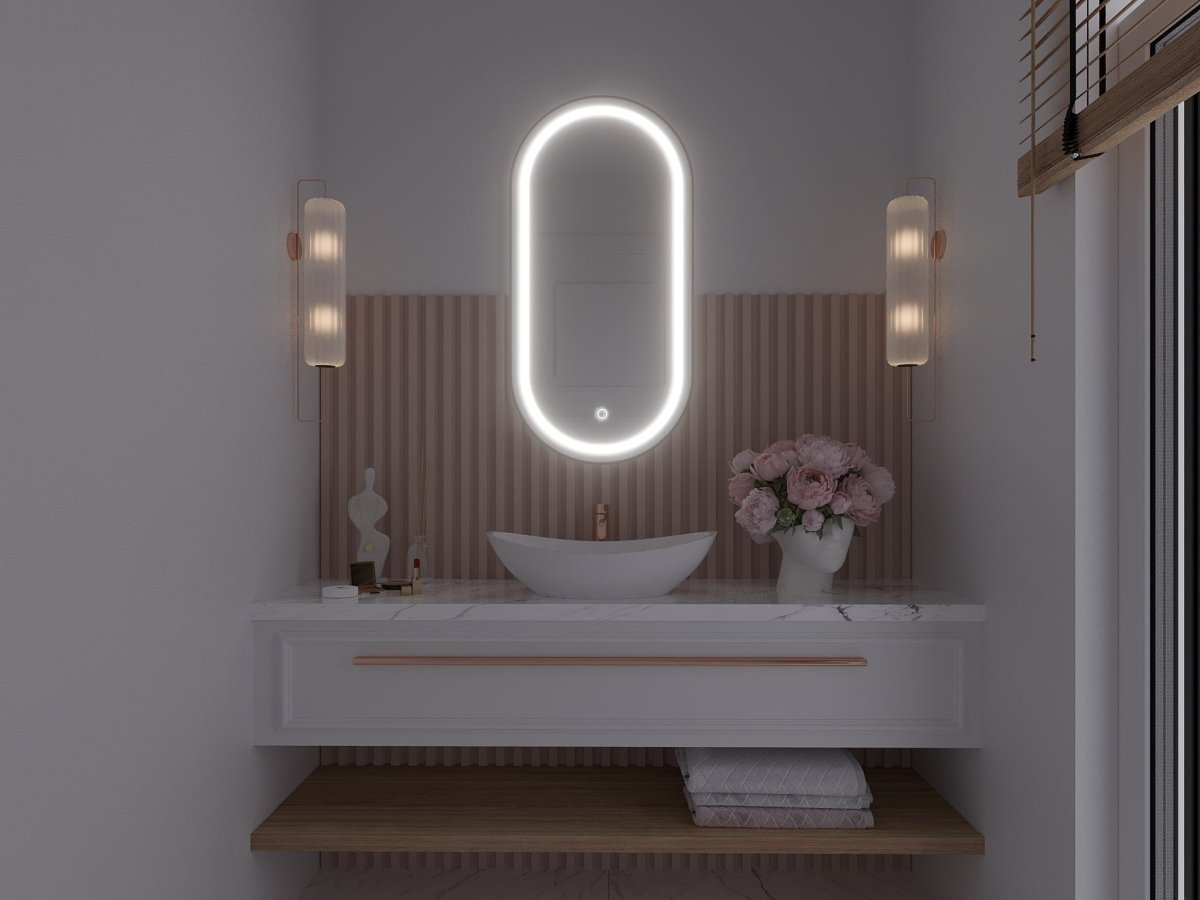 Bad LED Wandspiegel mit Regal Badspiegel Lichtspiegel online kaufen 